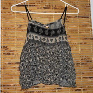 Mono B Hippie BOHO Short Paisley Print 100% Rayon Tank Top *Tag Size: M